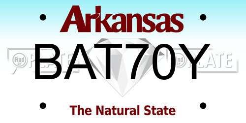 BAT70Y Arkansas License Plate