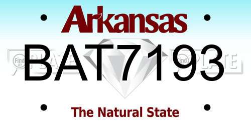 BAT7193 Arkansas License Plate