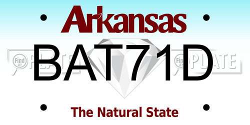 BAT71D Arkansas License Plate
