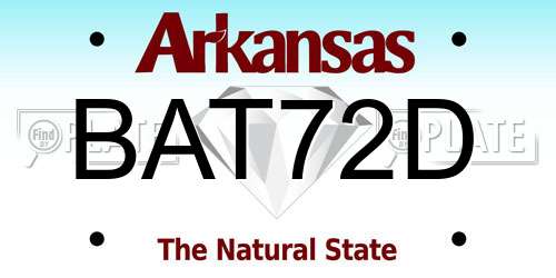 BAT72D Arkansas License Plate