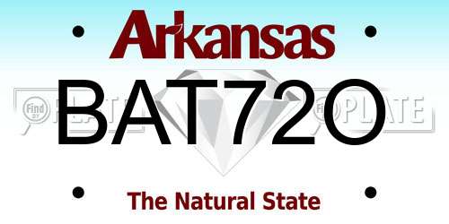 BAT72O Arkansas License Plate