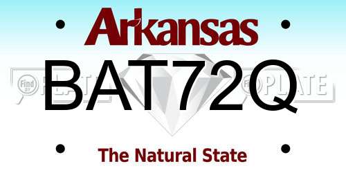 BAT72Q Arkansas License Plate