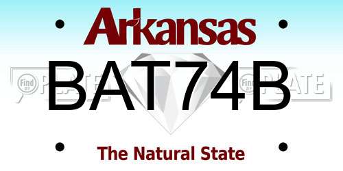 BAT74B Arkansas License Plate