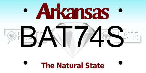 BAT74S Arkansas License Plate