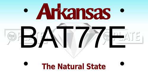BAT77E Arkansas License Plate