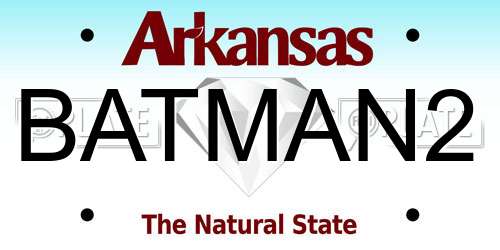 BATMAN2 Arkansas License Plate