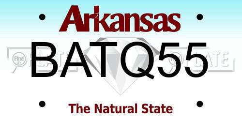 BATQ55 Arkansas License Plate