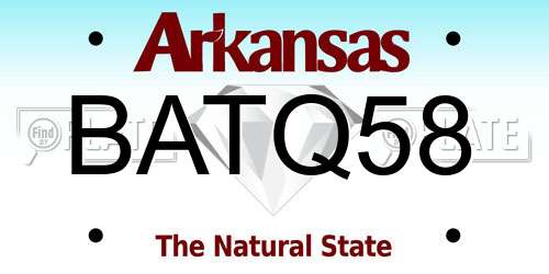BATQ58 Arkansas License Plate
