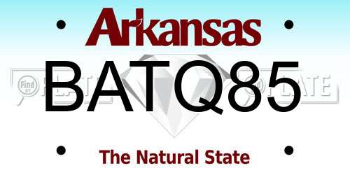 BATQ85 Arkansas License Plate