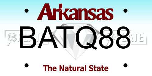 BATQ88 Arkansas License Plate
