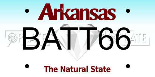 BATT66 Arkansas License Plate