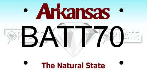 BATT70 Arkansas License Plate