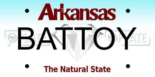 BATTOY Arkansas License Plate