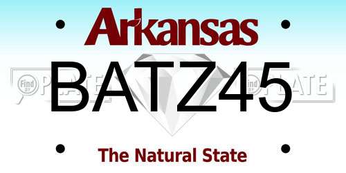 BATZ45 Arkansas License Plate