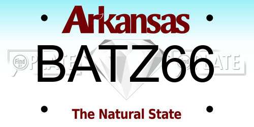 BATZ66 Arkansas License Plate