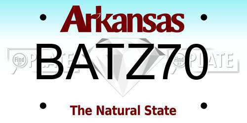 BATZ70 Arkansas License Plate