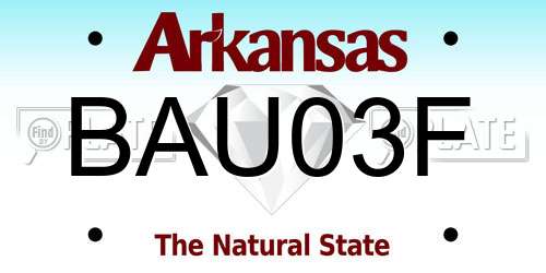 BAU03F Arkansas License Plate