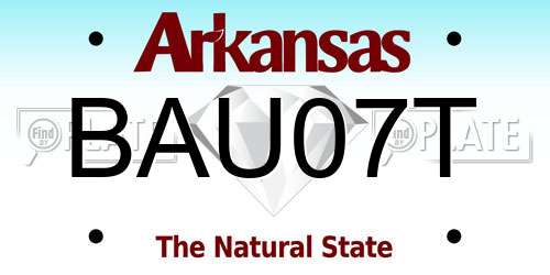 BAU07T Arkansas License Plate