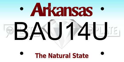 BAU14U Arkansas License Plate