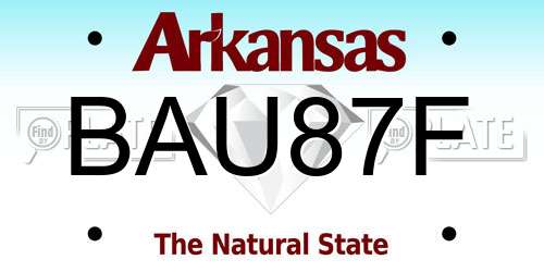 BAU87F Arkansas License Plate