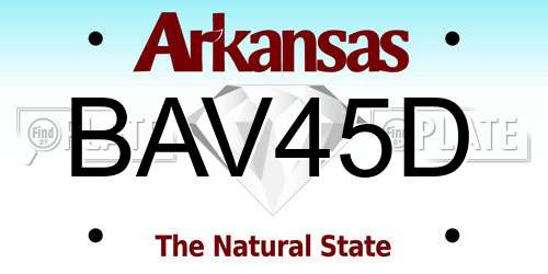 BAV45D Arkansas License Plate