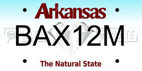 BAX12M Arkansas License Plate