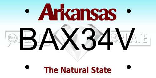 BAX34V Arkansas License Plate