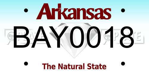 BAY0018 Arkansas License Plate