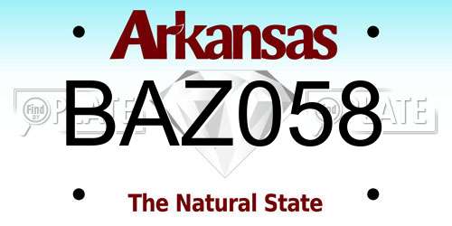 BAZ058 Arkansas License Plate