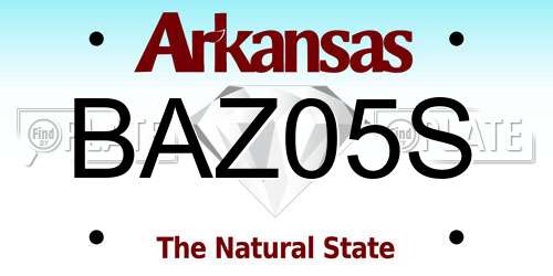 BAZ05S Arkansas License Plate