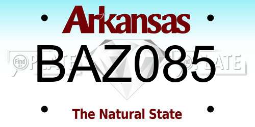 BAZ085 Arkansas License Plate