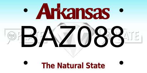 BAZ088 Arkansas License Plate