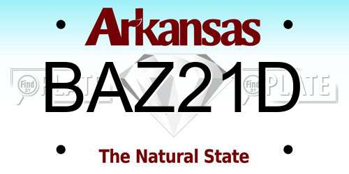 BAZ21D Arkansas License Plate