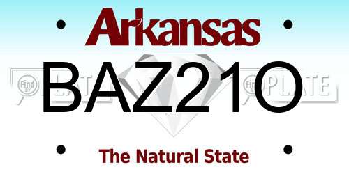BAZ21O Arkansas License Plate