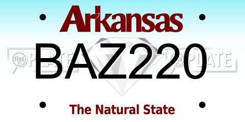 BAZ220 Arkansas License Plate