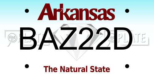 BAZ22D Arkansas License Plate