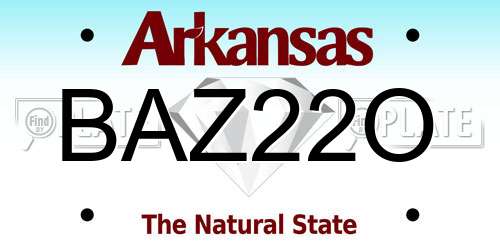 BAZ22O Arkansas License Plate