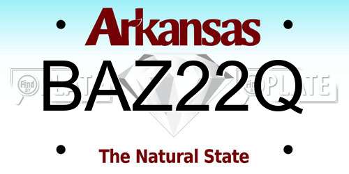 BAZ22Q Arkansas License Plate