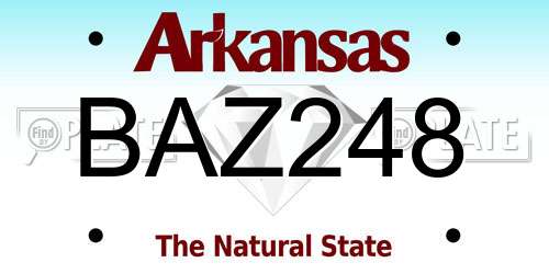 BAZ248 Arkansas License Plate