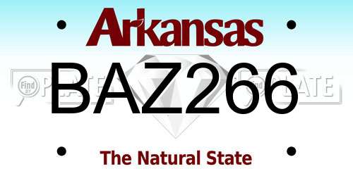 BAZ266 Arkansas License Plate
