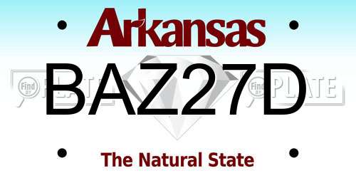 BAZ27D Arkansas License Plate