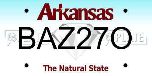 BAZ27O Arkansas License Plate