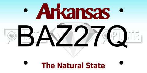 BAZ27Q Arkansas License Plate