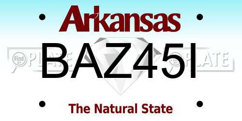 BAZ45I Arkansas License Plate