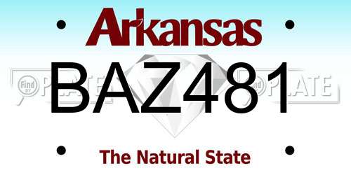 BAZ481 Arkansas License Plate