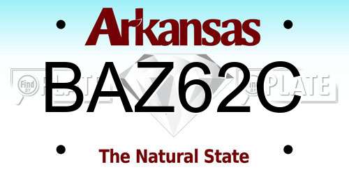 BAZ62C Arkansas License Plate