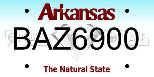 BAZ6900 Arkansas License Plate