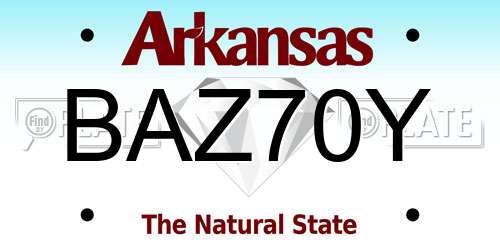 BAZ70Y Arkansas License Plate