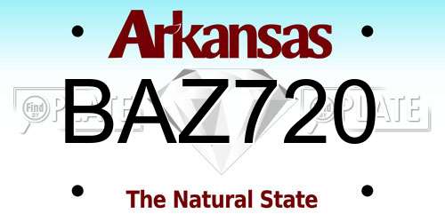 BAZ720 Arkansas License Plate