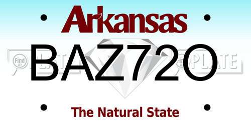 BAZ72O Arkansas License Plate